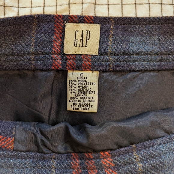 High-waisted Plaid Wool Mini Skirt Gap - Picture 4 of 6